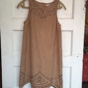 Tan suede size small sleeveless dress